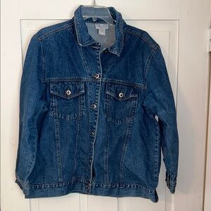 Carolina Plus Blues Trucker Denim Jean Jacket 100% cotton sz 16 Button F…